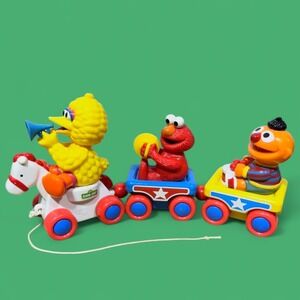 Vtg 1994 Tyco Sesame Street Band Parade Pull Toy Train Big Bird Elmo Ernie Works